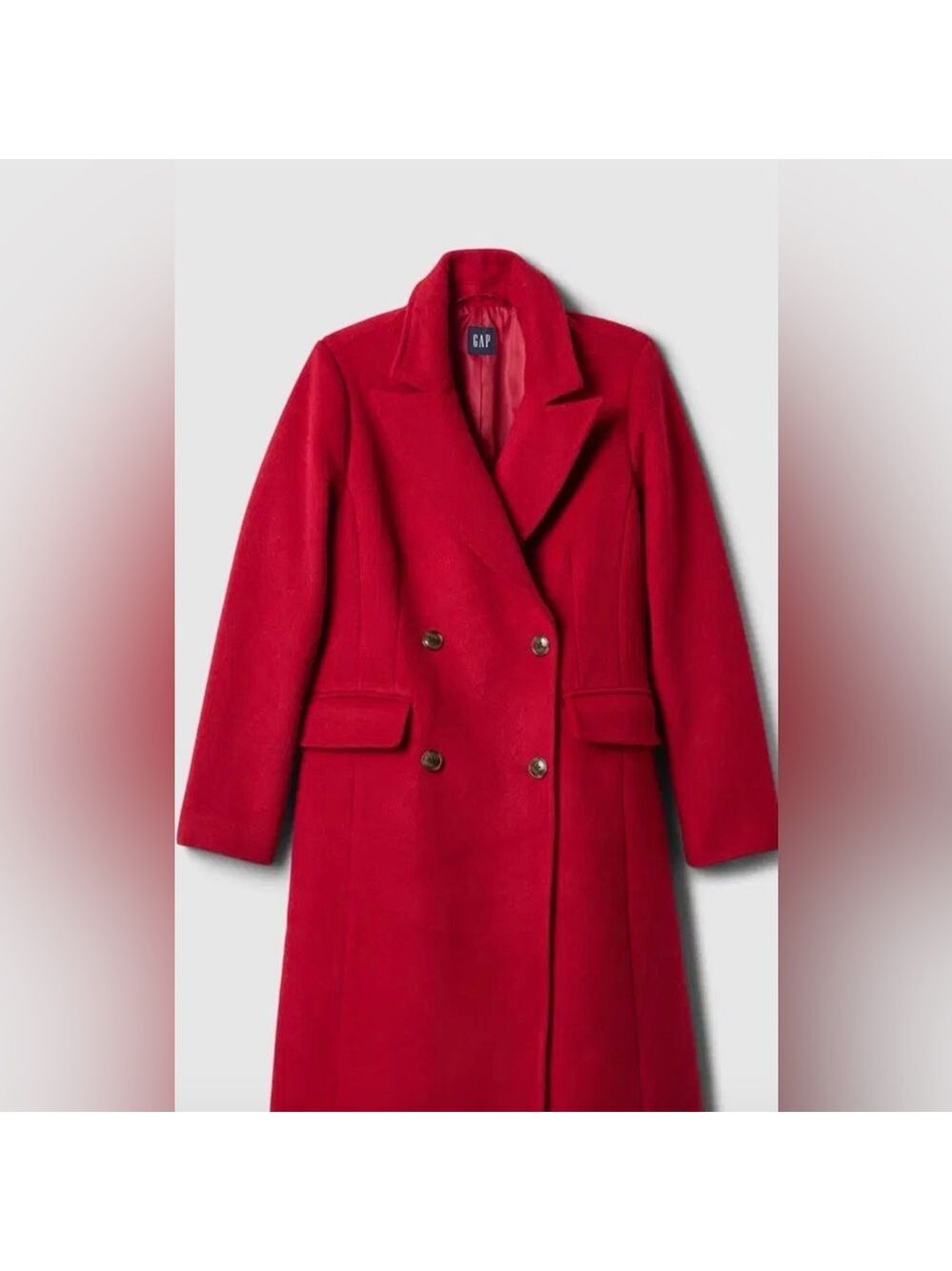 Gap Wool Blend Chesterfield Double Breasted Pea Coat NWT Holidays Career Work - Picture 3 of 7